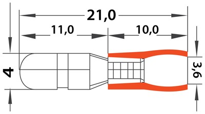 Разъем штекерный изолированный штекер 4 мм 0.5-1.5 мм² (РШи-п 1.5-4/РШИп 1,25-4) красный REXANT Разъем штекерный изолированный штекер 4 мм 0.5-1.5 мм² (РШи-п 1.5-4/РШИп 1,25-4) красный REXANT