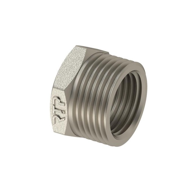 Футорка латунь внутр./наружн. резьба 3/4х1/2дюйм никель (инд. упак.) RTP 34945 Футорка латунь внутр./наружн. резьба 3/4х1/2дюйм никель (инд. упак.) RTP 34945