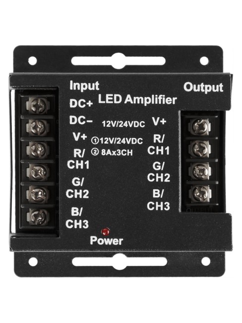 Усилитель для светодиодных лент и модулей RGB-12В-24А-288Вт-IP20, 3 канала, TDM 