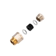 Сальник с резьбой 1/2 для ввода кабеля в трубу, никелированная латунь REXANT Сальник с резьбой 1/2 для ввода кабеля в трубу, никелированная латунь REXANT