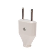 Вилка прямая без з/к 6А плоская белая REXANT Вилка прямая без з/к 6А плоская белая REXANT