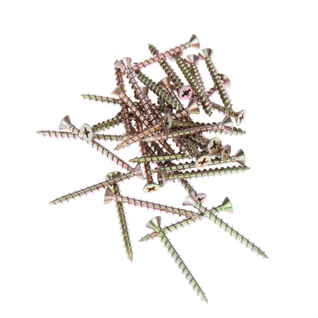 Саморез оконный KRANZ острый, 4.1х40, желтый цинк, короб (500 шт./уп.)