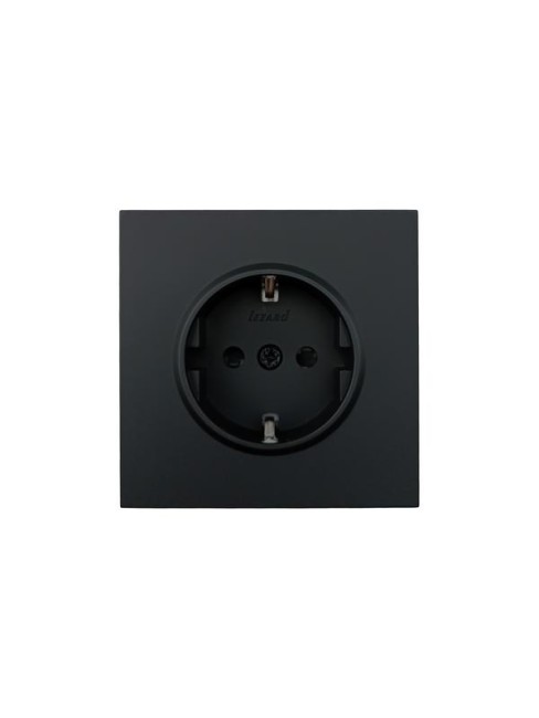 Розетка 1-мест. с защитн.шторк. ПБТ СП ZIMA IP20 10А безвинт. зажим черн. бархат LEZARD 704-4288-124BQC