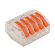 Универсальная клемма СМК 222-415, 5-проводная прозрачная 0,08-2,5/4 мм² (40 шт./уп.) REXANT Универсальная клемма СМК 222-415, 5-проводная прозрачная 0,08-2,5/4 мм² (40 шт./уп.) REXANT