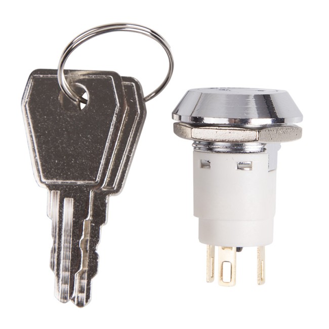 Переключатель ключ Ø16 250V 2А (3с) ON-ON (K16-05) REXANT Переключатель ключ Ø16 250V 2А (3с) ON-ON (K16-05) REXANT