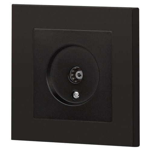 Розетка телевизионная одиночная TV СП Accent 6-301-05 IP20 антрацит Intro Розетка телевизионная одиночная TV СП Accent 6-301-05 IP20 антрацит Intro