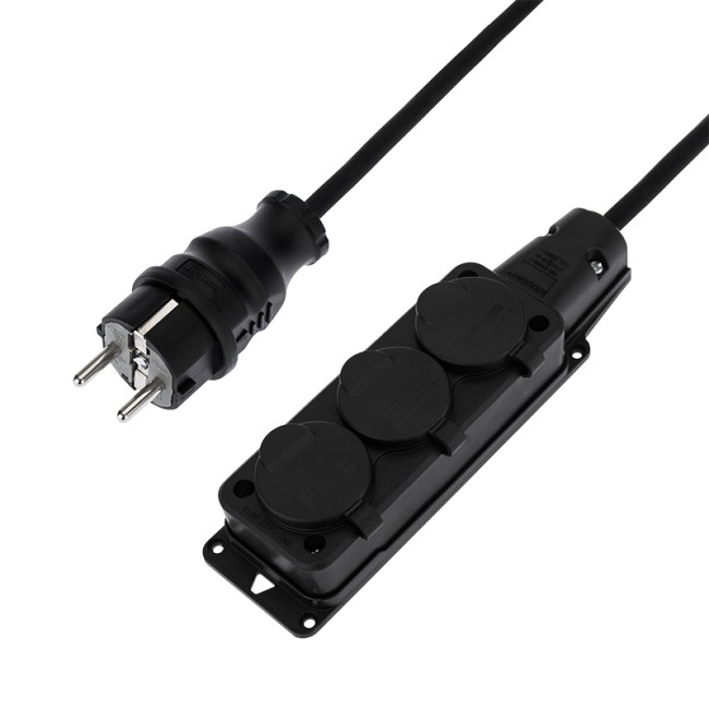 Удлинитель-шнур на рамке REXANT КГ 3х1.5, 10 м, 3 гнезда, морозостойкий, с/з, 16 А, 3500 Вт, IP44 (Сделано в России)