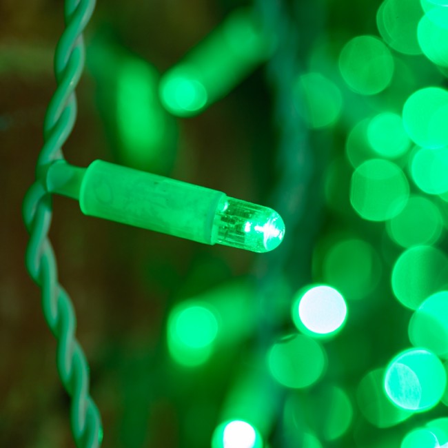 Гирлянда Светодиодный Дождь 2х1,5м, постоянное свечение, белый провод, 230 В, диоды ЗЕЛЁНЫЕ (шнур питания в комплекте)
