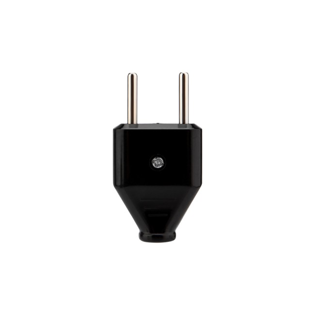 Вилка прямая без з/к 6А плоская черная REXANT