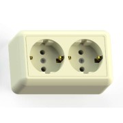 Розетка 2-м ОП Оптима РА16-374 16А IP20 с заземл. с монтаж. пластиной сл. кость Кунцево 8038 Розетка 2-м ОП Оптима РА16-374 16А IP20 с заземл. с монтаж. пластиной сл. кость Кунцево 8038