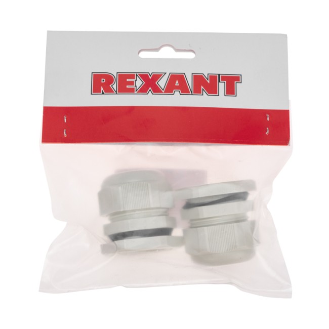 Кабельный ввод PG-29 (18-25мм) серый, комплект (2 шт/уп) REXANT