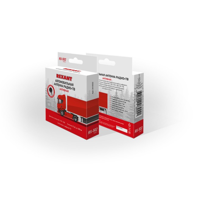Антенна автомобильная внутрисалонная (радио + ТВ), активная (модель RX-502) REXANT Антенна автомобильная внутрисалонная (радио + ТВ), активная (модель RX-502) REXANT