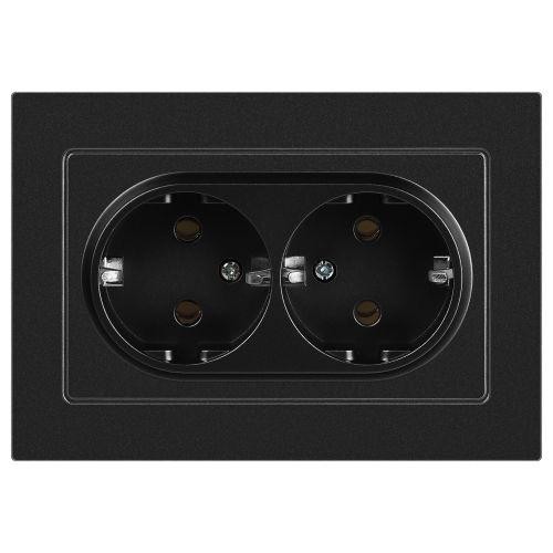 Розетка 2-м СП Accent 6-205-05 16А IP20 250В 2P+E Schuko AL/CU антрацит Intro Б0063494 Розетка 2-м СП Accent 6-205-05 16А IP20 250В 2P+E Schuko AL/CU антрацит Intro Б0063494