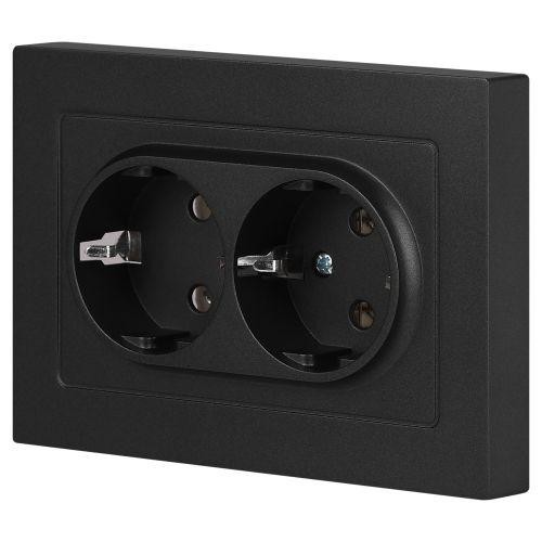 Розетка 2-м СП Accent 6-205-05 16А IP20 250В 2P+E Schuko AL/CU антрацит Intro Б0063494 Розетка 2-м СП Accent 6-205-05 16А IP20 250В 2P+E Schuko AL/CU антрацит Intro Б0063494