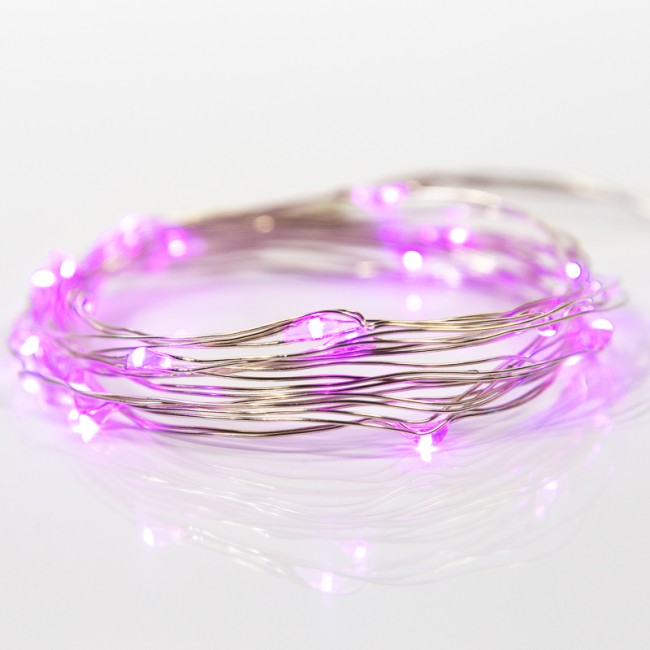 Гирлянда Роса, 2 м, 20 диодов, цвет розовый, тонкий батарейный блок Гирлянда Роса, 2 м, 20 диодов, цвет розовый, тонкий батарейный блок