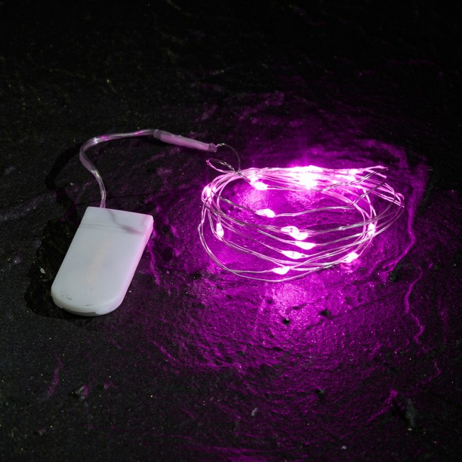 Гирлянда Роса, 2 м, 20 диодов, цвет розовый, тонкий батарейный блок Гирлянда Роса, 2 м, 20 диодов, цвет розовый, тонкий батарейный блок