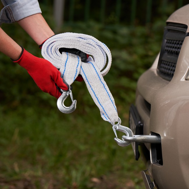 Трос буксировочный REXANT 10 т, 5 м, с двумя крюками, в чехле