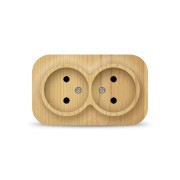 Розетка 2-м ОП 10А IP20 без заземл. сосна IONICH 1438 Розетка 2-м ОП 10А IP20 без заземл. сосна IONICH 1438