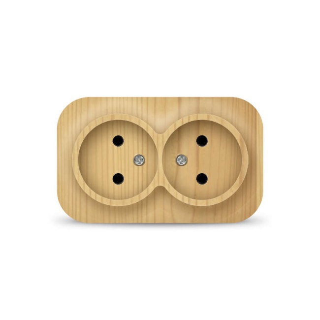 Розетка 2-м ОП 10А IP20 без заземл. сосна IONICH 1438 Розетка 2-м ОП 10А IP20 без заземл. сосна IONICH 1438