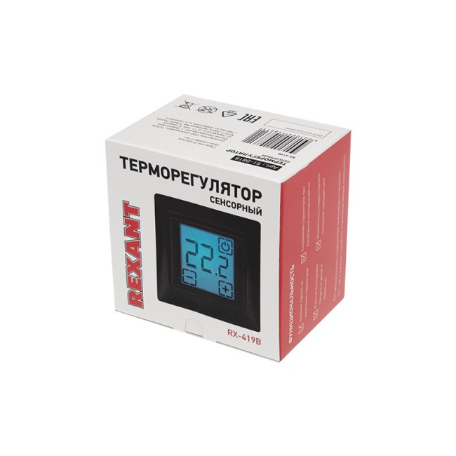 Терморегулятор сенсорный RX-419B черный (совместим с Legrand серии Valena) REXANT Терморегулятор сенсорный RX-419B черный (совместим с Legrand серии Valena) REXANT