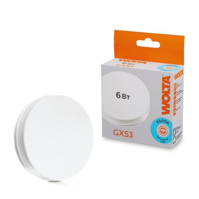Светодиодная лампа WOLTA 25W75R6GX53 6Вт 6500K GX53