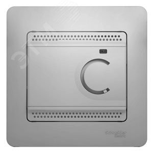 GLOSSA Термостат электронный теплого пола с датчиком в сборе 10A алюминий GLOSSA Термостат электронный теплого пола с датчиком в сборе 10A алюминий