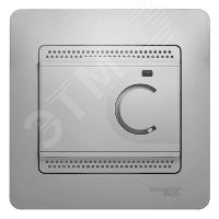 GLOSSA Термостат электронный теплого пола с датчиком в сборе 10A алюминий GLOSSA Термостат электронный теплого пола с датчиком в сборе 10A алюминий