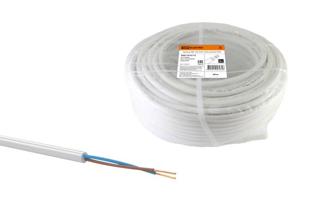Провод ПВС 2х6 ГОСТ (50м), белый TDM Провод ПВС 2х6 ГОСТ (50м), белый TDM