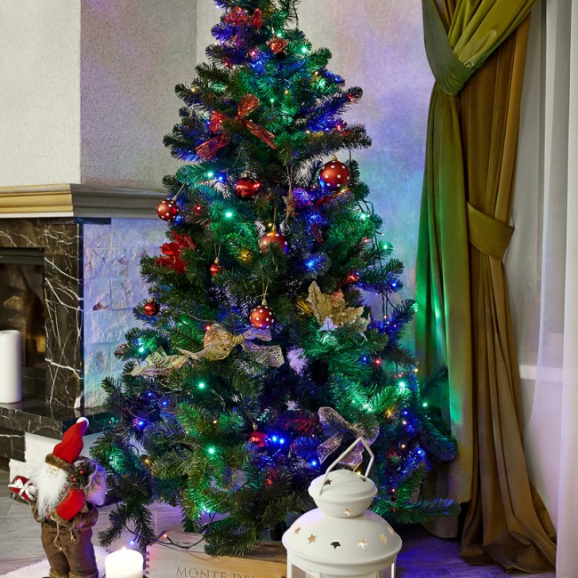 Гирлянда Твинкл-Лайт 20 м, темно-зеленый ПВХ, 160 LED, цвет мультиколор Гирлянда Твинкл-Лайт 20 м, темно-зеленый ПВХ, 160 LED, цвет мультиколор