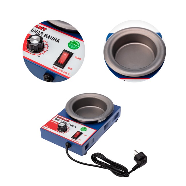 Паяльная ванна, модель R100F, 300Вт, ø100мм, 200-480 °C, бессвинцовая REXANT Паяльная ванна, модель R100F, 300Вт, ø100мм, 200-480 °C, бессвинцовая REXANT