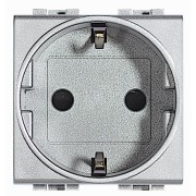 LivingLight Розетка силовая 2К+З с автоматическими клеммами алюминий LivingLight Розетка силовая 2К+З с автоматическими клеммами алюминий