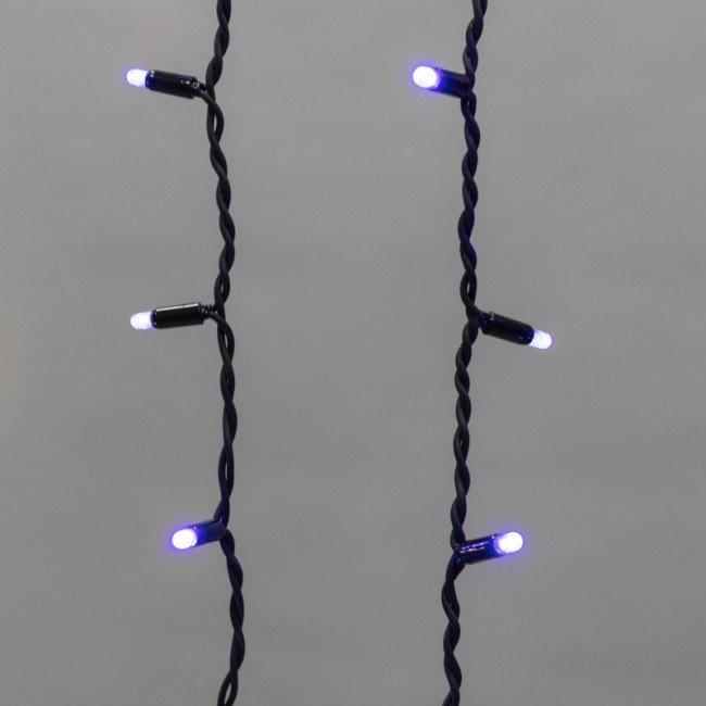 Гирлянда светодиодная Бахрома (Айсикл), 3,2х0,9м, 120 LED СИНИЙ, черный КАУЧУК 2,3мм, IP67, постоянное свечение, 230В NEON-NIGHT  (шнур питания в комплекте)