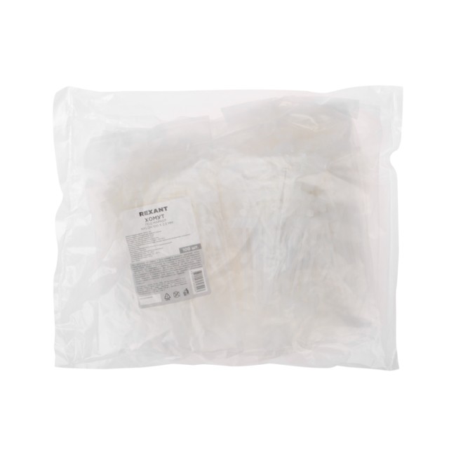 Хомут под маркер nylon 100x2,5мм 100 шт. белый REXANT Хомут под маркер nylon 100x2,5мм 100 шт. белый REXANT