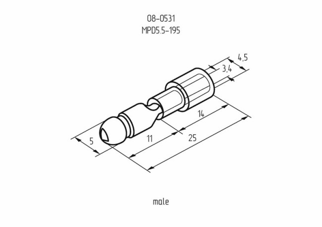 Разъем штекерный изолированный штекер 5 мм 4-6 мм² (РШи-п 6.0-5/РшИп5.5-4) желтый REXANT Разъем штекерный изолированный штекер 5 мм 4-6 мм² (РШи-п 6.0-5/РшИп5.5-4) желтый REXANT