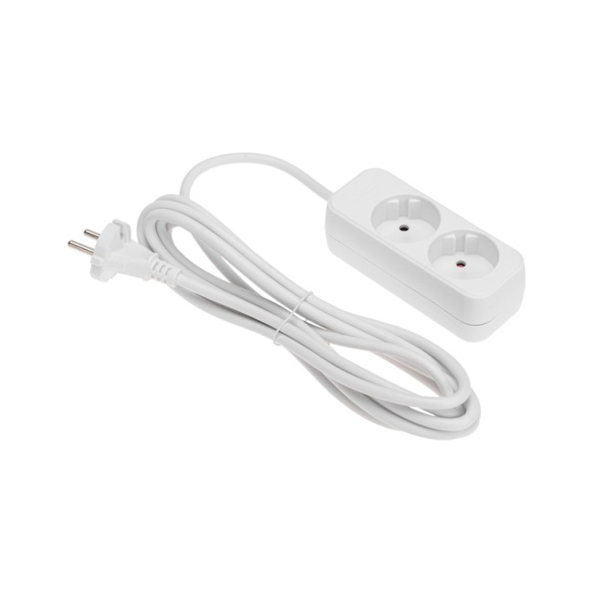 Удлинитель STANDARD 2 гнезда, 3м, 2х1,0мм², б/з, белый REXANT Удлинитель STANDARD 2 гнезда, 3м, 2х1,0мм², б/з, белый REXANT