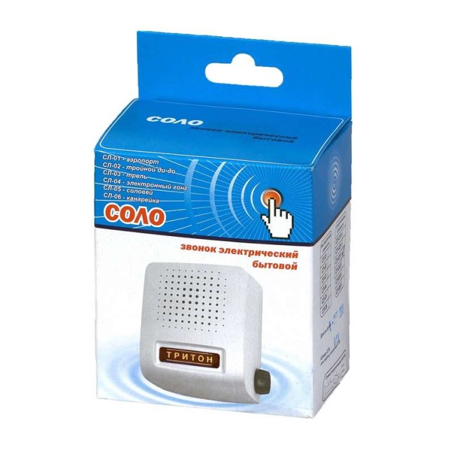 Звонок проводной Соло трель регул. громкости 220В 80-90дБА бел. Тритон СЛ-03Р Звонок проводной Соло трель регул. громкости 220В 80-90дБА бел. Тритон СЛ-03Р