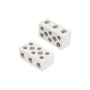 Клемма керамическая винтовая КВ 12 мм² 3 пары контактов с крепежным отверстием (45 шт./уп.) REXANT Клемма керамическая винтовая КВ 12 мм² 3 пары контактов с крепежным отверстием (45 шт./уп.) REXANT