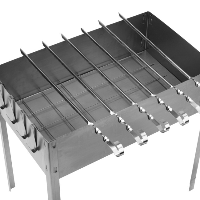 Мангал-коптильня сборная Эконом 400х250х400мм, с 6 шампурами, в гофрокартонной коробке СОКОЛ