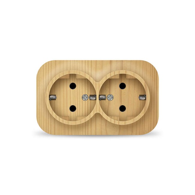 Розетка 2-м ОП 16А IP20 с заземл. сосна IONICH 1439 Розетка 2-м ОП 16А IP20 с заземл. сосна IONICH 1439