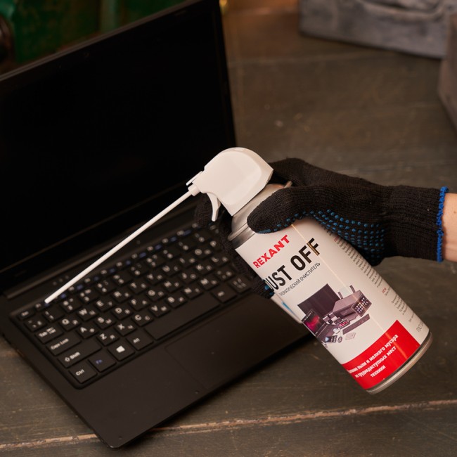 Пневматический очиститель (Сжатый воздух) DUST OFF, 520мл (400мл), аэрозоль REXANT Пневматический очиститель (Сжатый воздух) DUST OFF, 520мл (400мл), аэрозоль REXANT