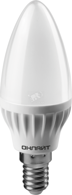 Лампа светодиодная LED 6вт E14 теплый матовая свеча ОНЛАЙТ
