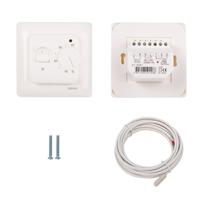 Терморегулятор механический R70XT с датчиком температуры пола 3500 Вт бежевый REXANT