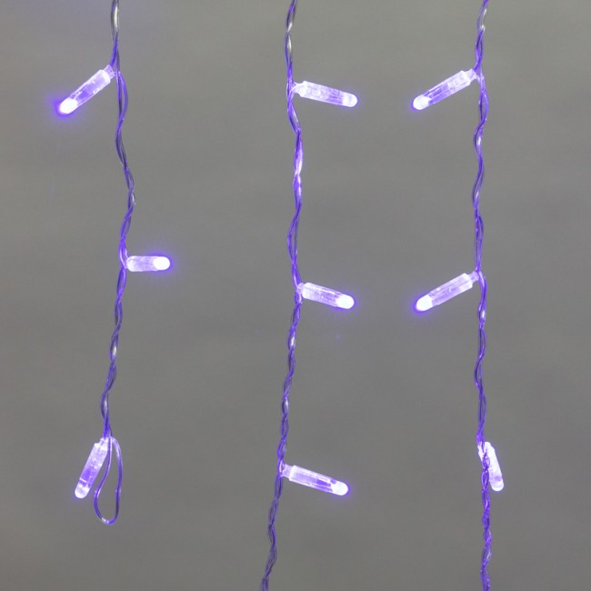 Гирлянда светодиодная Бахрома (Айсикл), 4,8х0,6м, 176 LED СИНИЙ, прозрачный ПВХ, IP65, постоянное свечение, 230В NEON-NIGHT (шнур питания в комплекте)