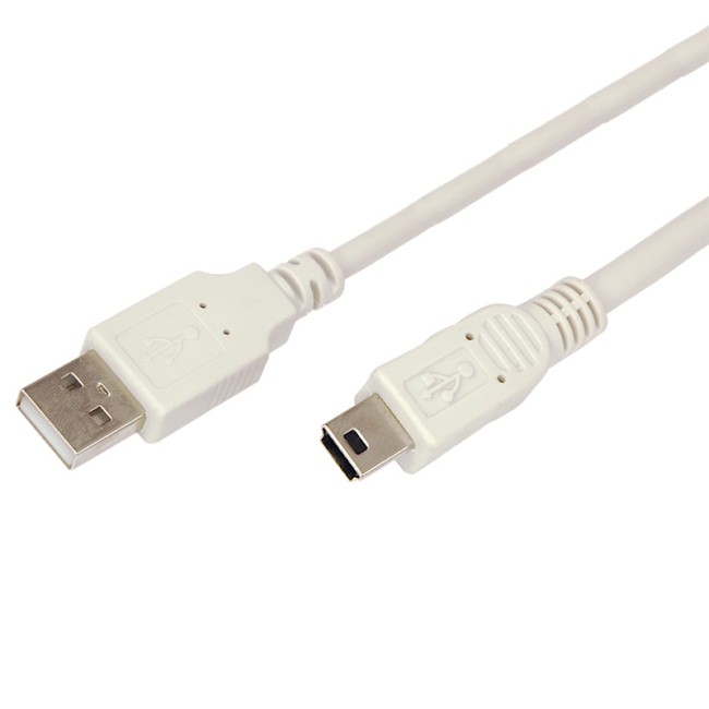 Кабель USB (шт. mini USB - шт. USB A) 3 метра, серый REXANT