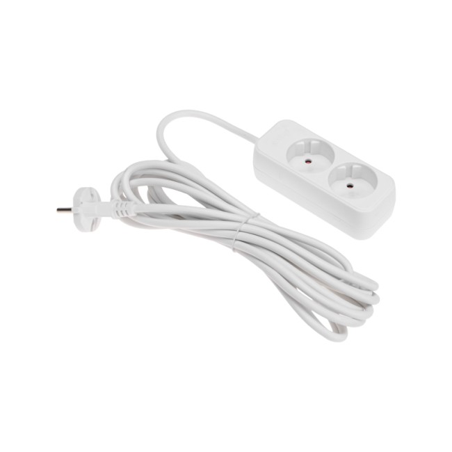 Удлинитель STANDARD 2 гнезда, 5м, 2х1,0мм², б/з, белый REXANT Удлинитель STANDARD 2 гнезда, 5м, 2х1,0мм², б/з, белый REXANT