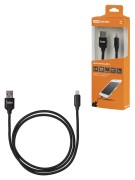 Дата-кабель, ДК 9, USB - Lightning, 1 м, тканевая оплетка, черный, TDM Дата-кабель, ДК 9, USB - Lightning, 1 м, тканевая оплетка, черный, TDM