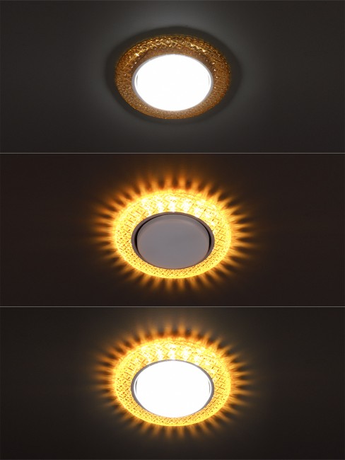 Светильник встраиваемый СВ 03-17 GХ53 230В LED подсветка 5 Вт золото/хром TDM