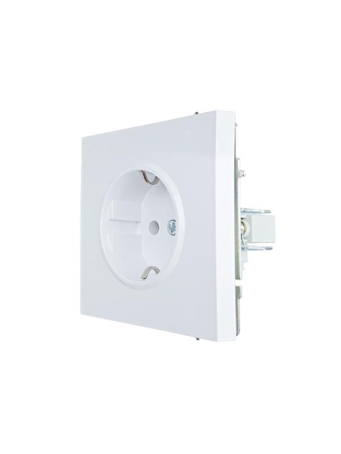 Розетка 1-мест. с/з ПБТ СП ZIMA безвинт. зажим бел. LEZARD 704-0288-122BQC