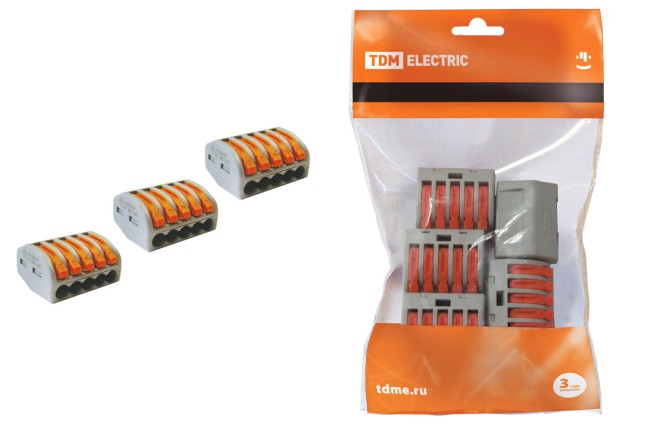 Соединительная клемма СК-415 (2,5мм2) (5 шт/упак) TDM Соединительная клемма СК-415 (2,5мм2) (5 шт/упак) TDM