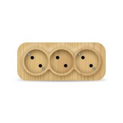 Розетка 3-м ОП 10А IP20 без заземл. сосна IONICH 1455 Розетка 3-м ОП 10А IP20 без заземл. сосна IONICH 1455